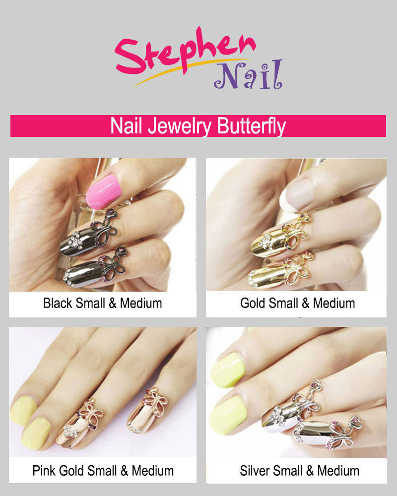 Nail Jewelry Butterfly (S-Black)