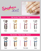 Nail Jewelry Triple Hearts (S-Pink Gold)