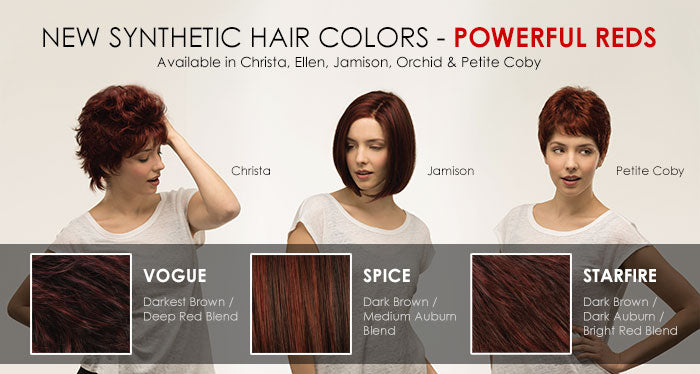 NEW POWERFUL REDS (Vogue, Spice, Starfire) by ESTETICA Wigs