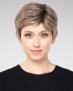 Rooted Creamy Coco - Medium Brown Roots, Cool Platinum Blonde with Almost White Highlights
