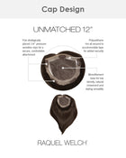 Unmatched 12 inch | Monofilament Synthetic Hair Topper by Raquel Welch
