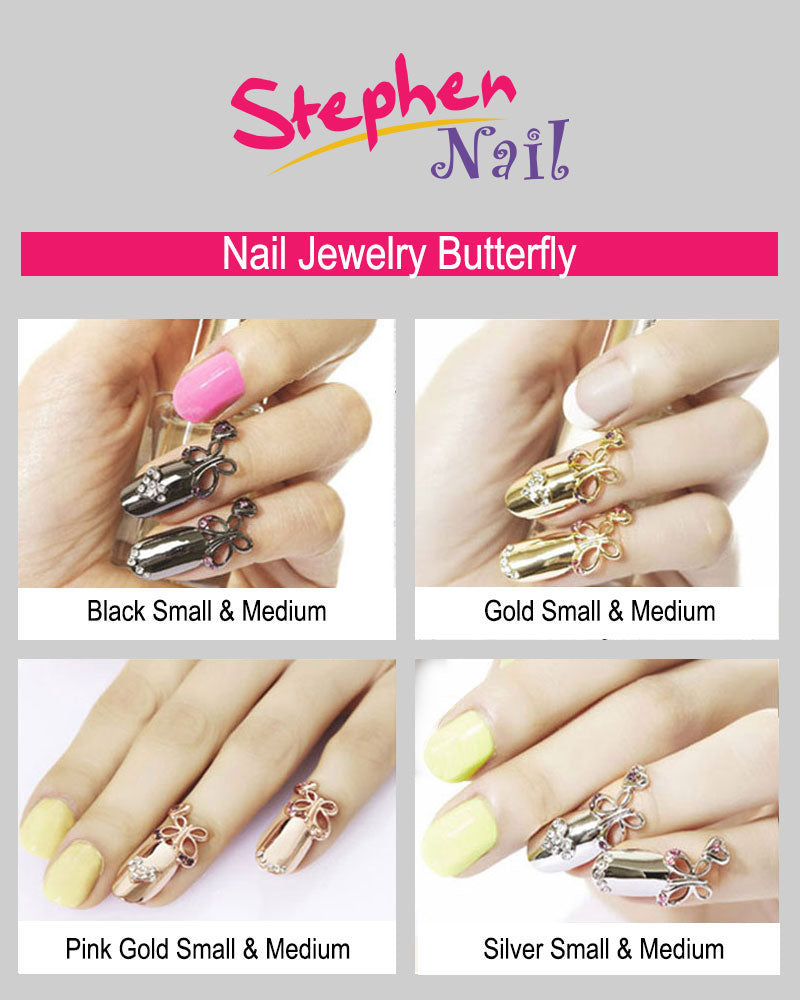 Nail Jewelry Butterfly (S-Black)