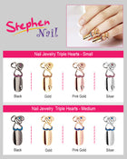 Nail Jewelry Triple Hearts (M-Pink Gold)