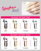 Nail Jewelry Twin Hearts (S-Pink Gold)