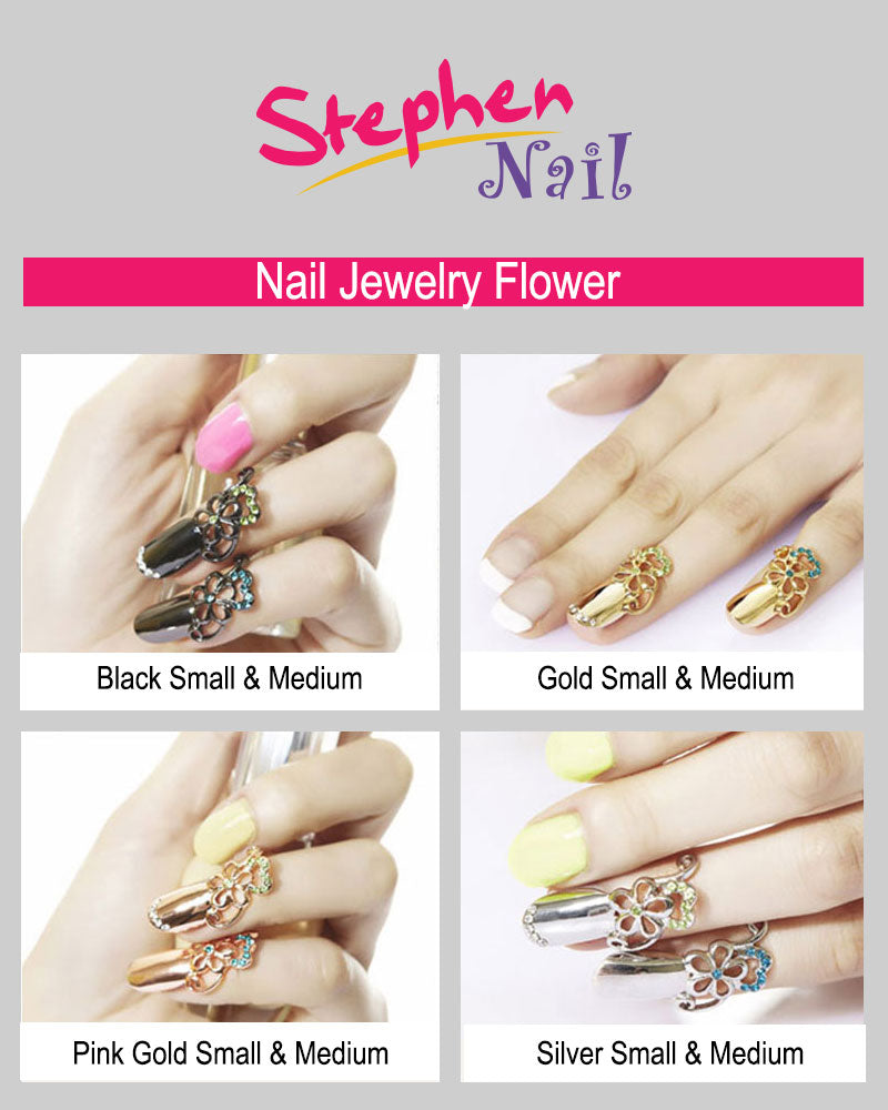 Nail Jewelry Flower  (M-Silver)