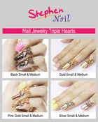 Nail Jewelry Triple Hearts (M-Pink Gold)