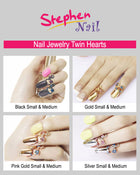Nail Jewelry Twin Hearts (M-Pink Gold)