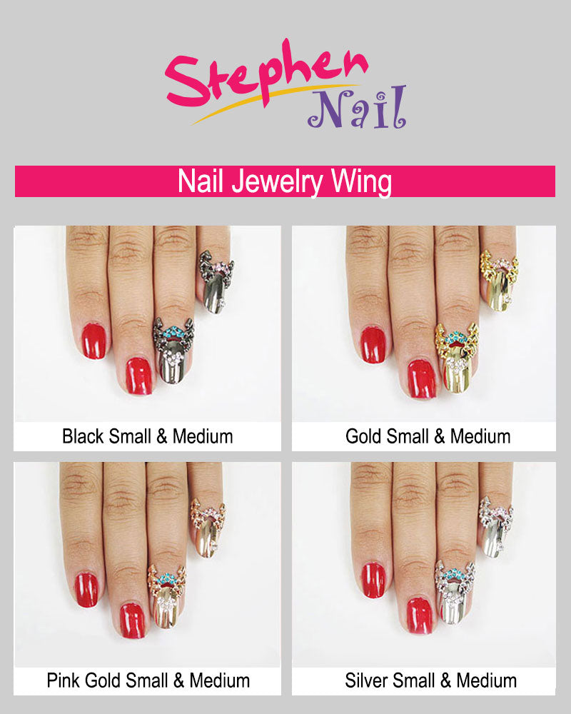 Nail Jewelry Wing (M-Pink Gold)