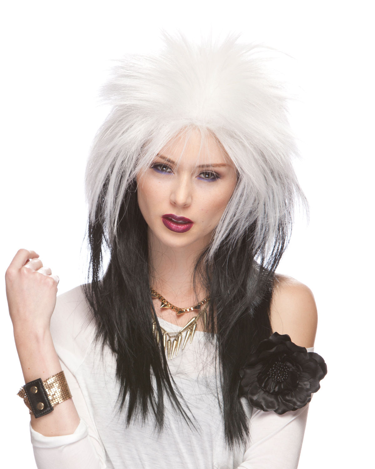 White deals rocker wig