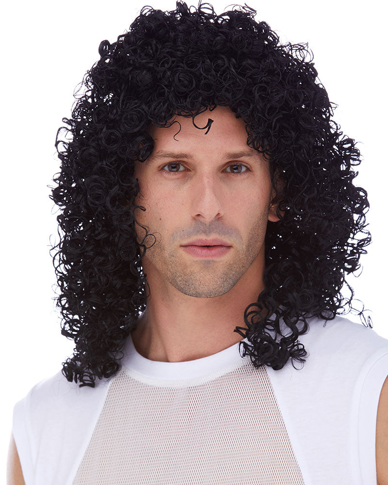 Curly black costume wig hotsell