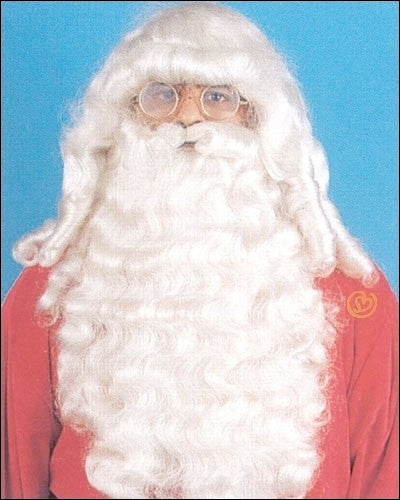 Santa Wig & Beard Set in 8 - White