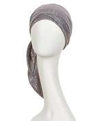 Karla V Scarf Long - Glitter Print in 0486 - Grey Melange with Foil