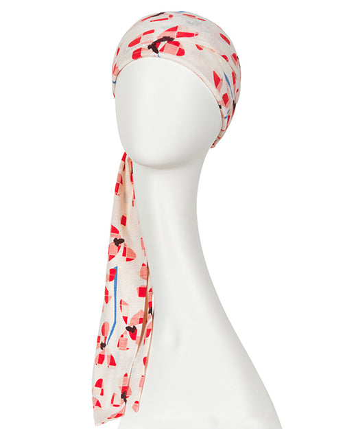 Ellone Scarf - Long Printed in 0594 - Pixelated Poppies
