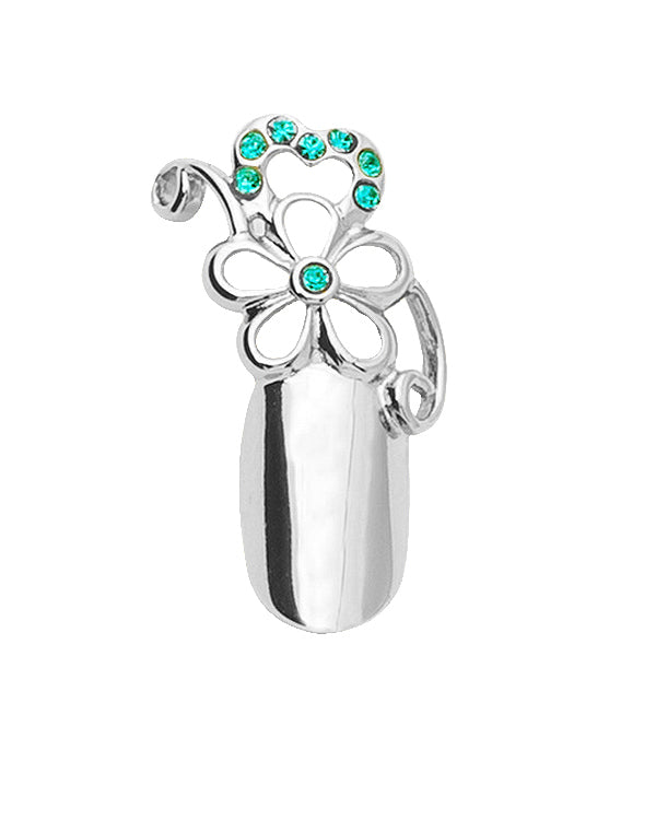 Nail Jewelry Flower (S-Silver)